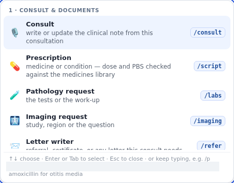 Type /consult and stop.