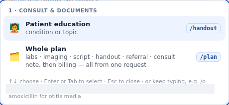 Type /handout and stop.