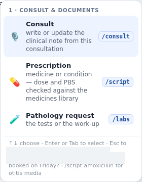 Click the typing box and type a slash. on phone
