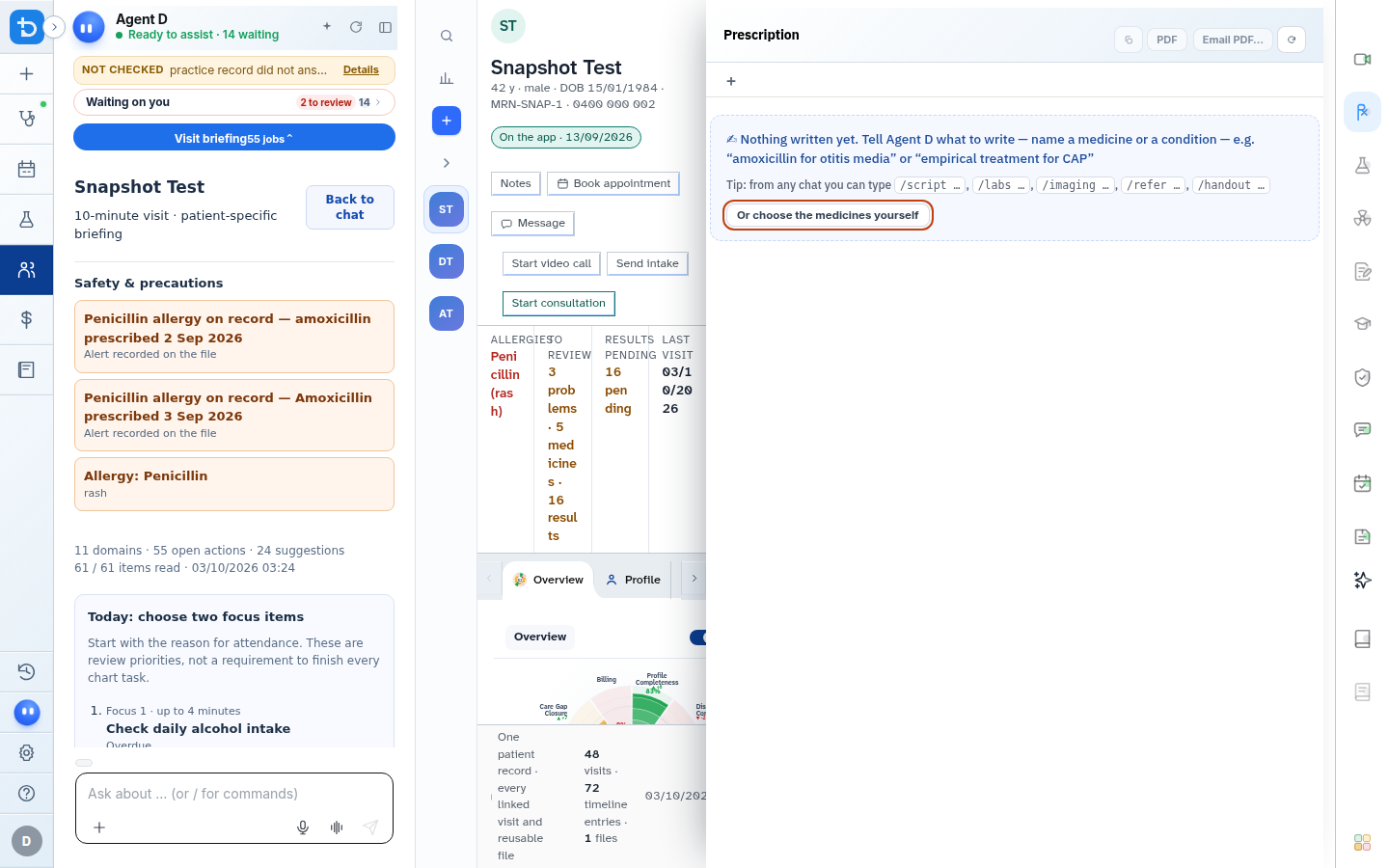 Configuring prescription parameters and safety checks