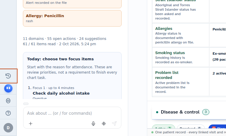 Folding conversation panel into edge bar