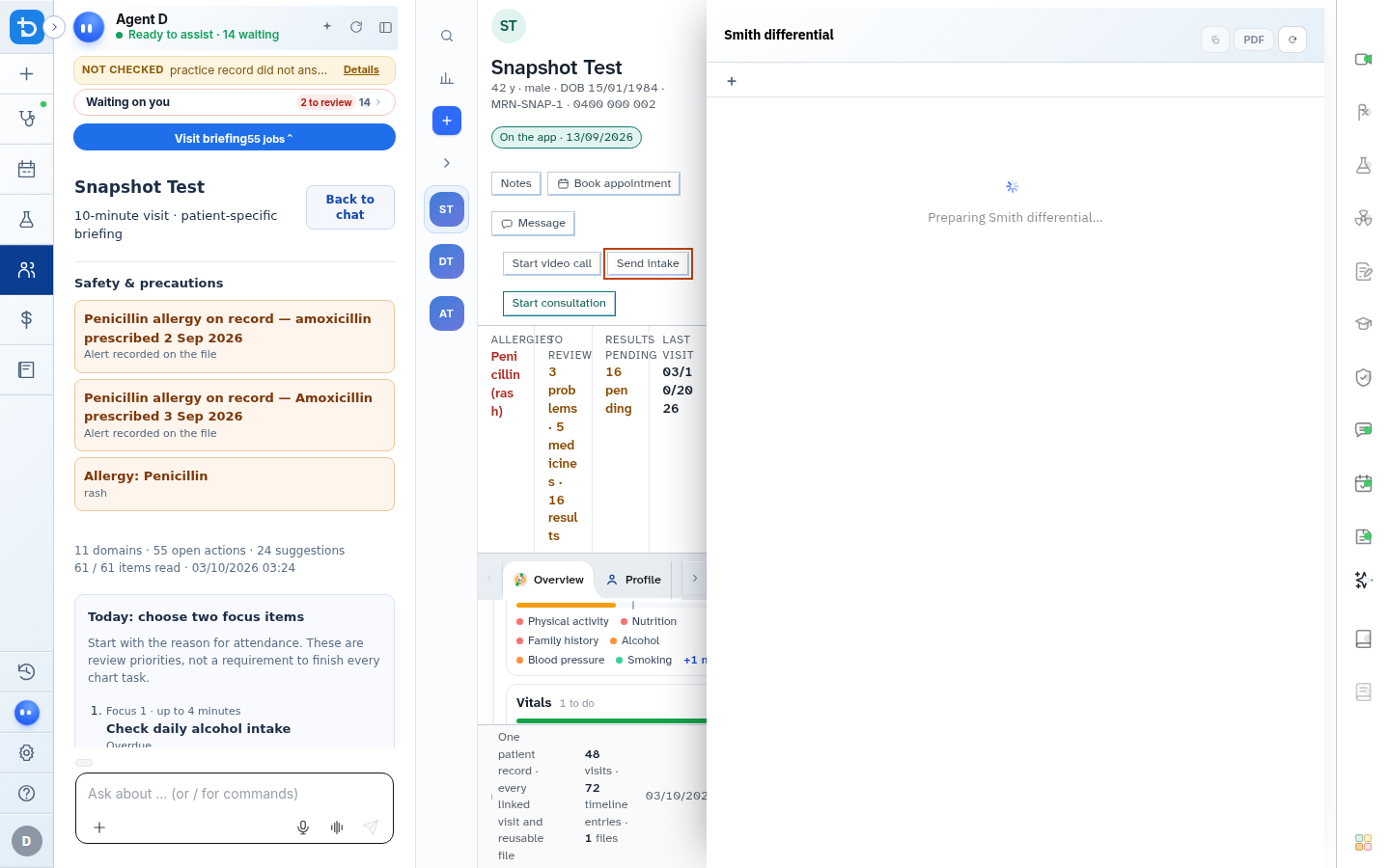 Reviewing the loaded patient banner and summary