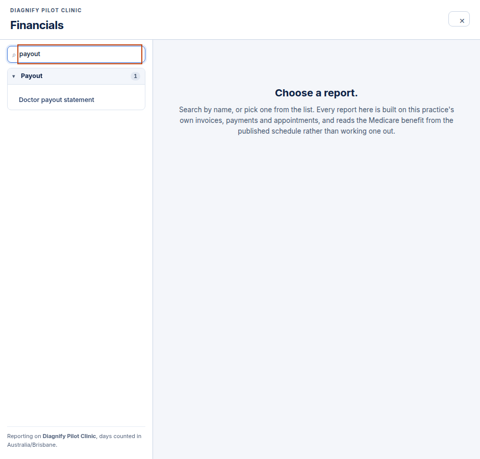 Search reports filtering the report list