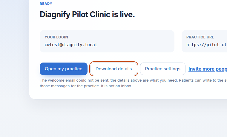 Configuring practice details and time zone