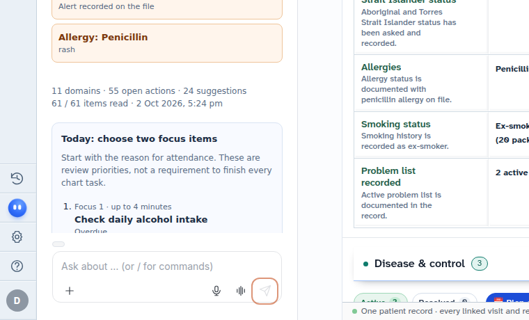 Examining clinical drafts in the consultation space