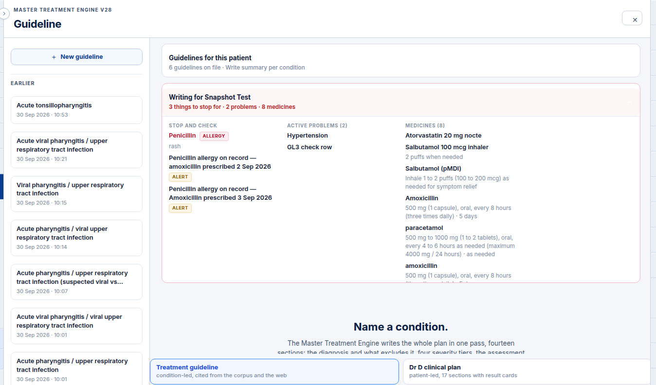 Condition input box and earlier runs list