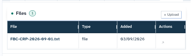 Patient files and document upload interface