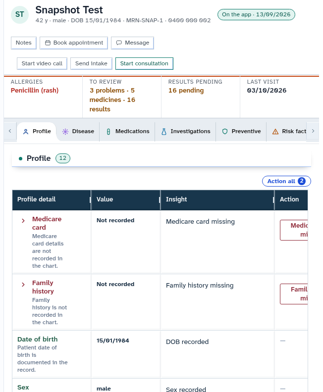 Record footer showing counts and delivery audit trail