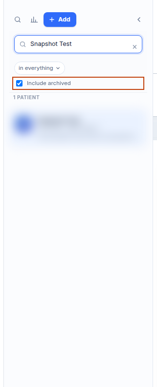 Include archived checkbox selected