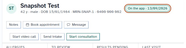 Patient app connection badge